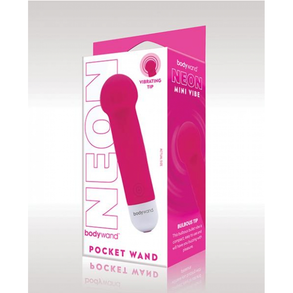 Xgen Bodywand Neon Mini Pocket Wand - Neon Pink - Compact Pleasure Tool