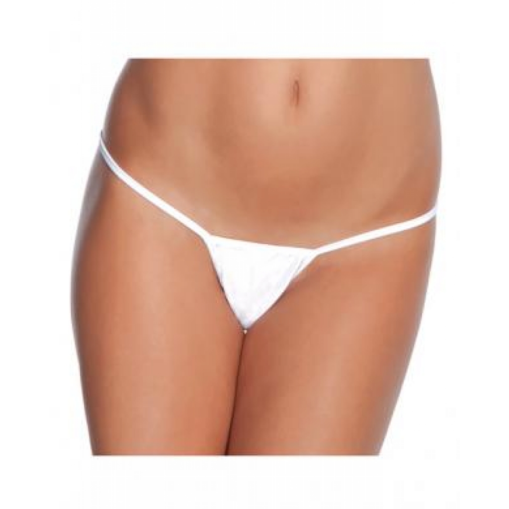 Low Rise Lycra G-String - White XL