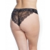 Fine Lace Back Double Strap Waistband Panty - Black OS/XL