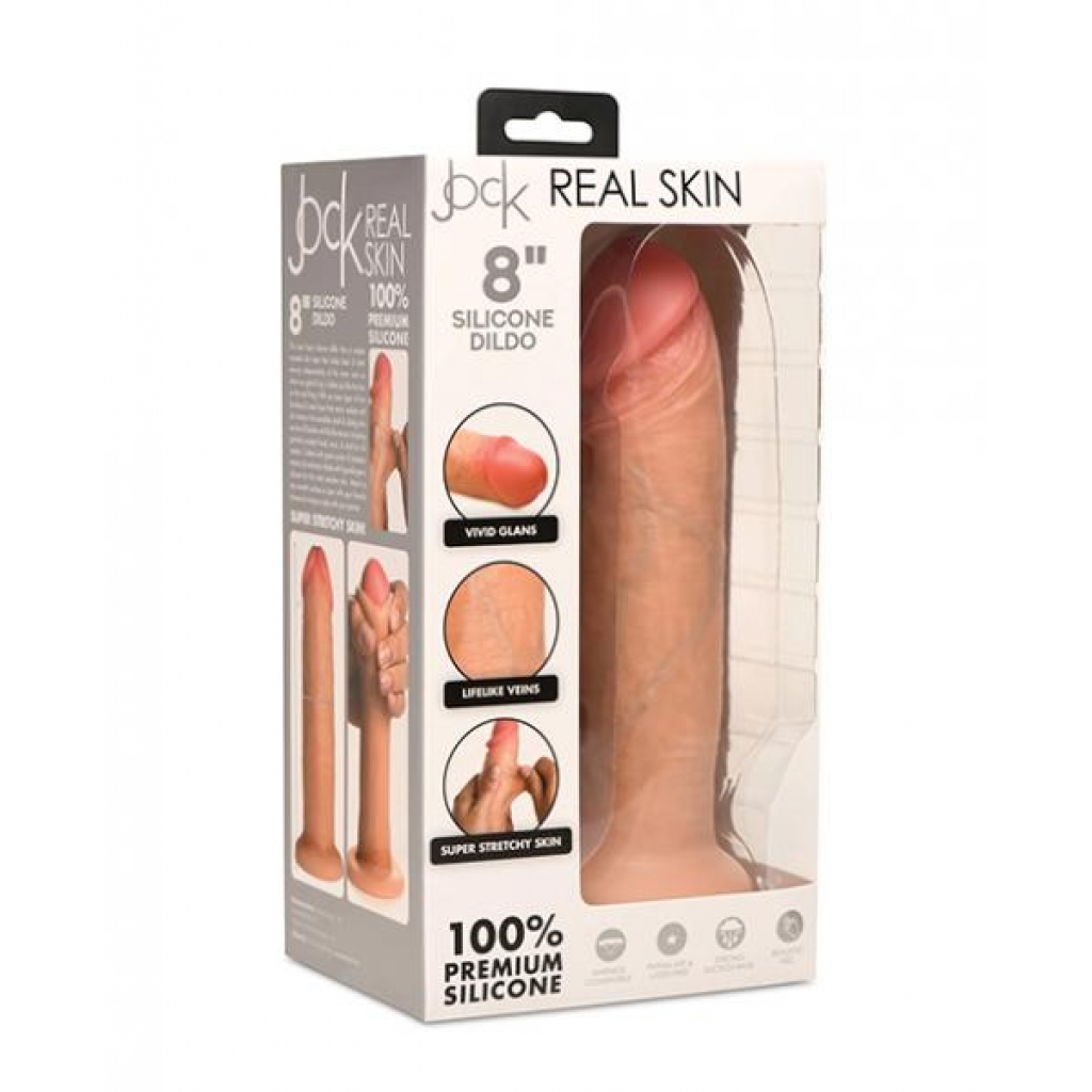 Curve Toys Jock Real Skin Silicone Dildo - 8 Inches