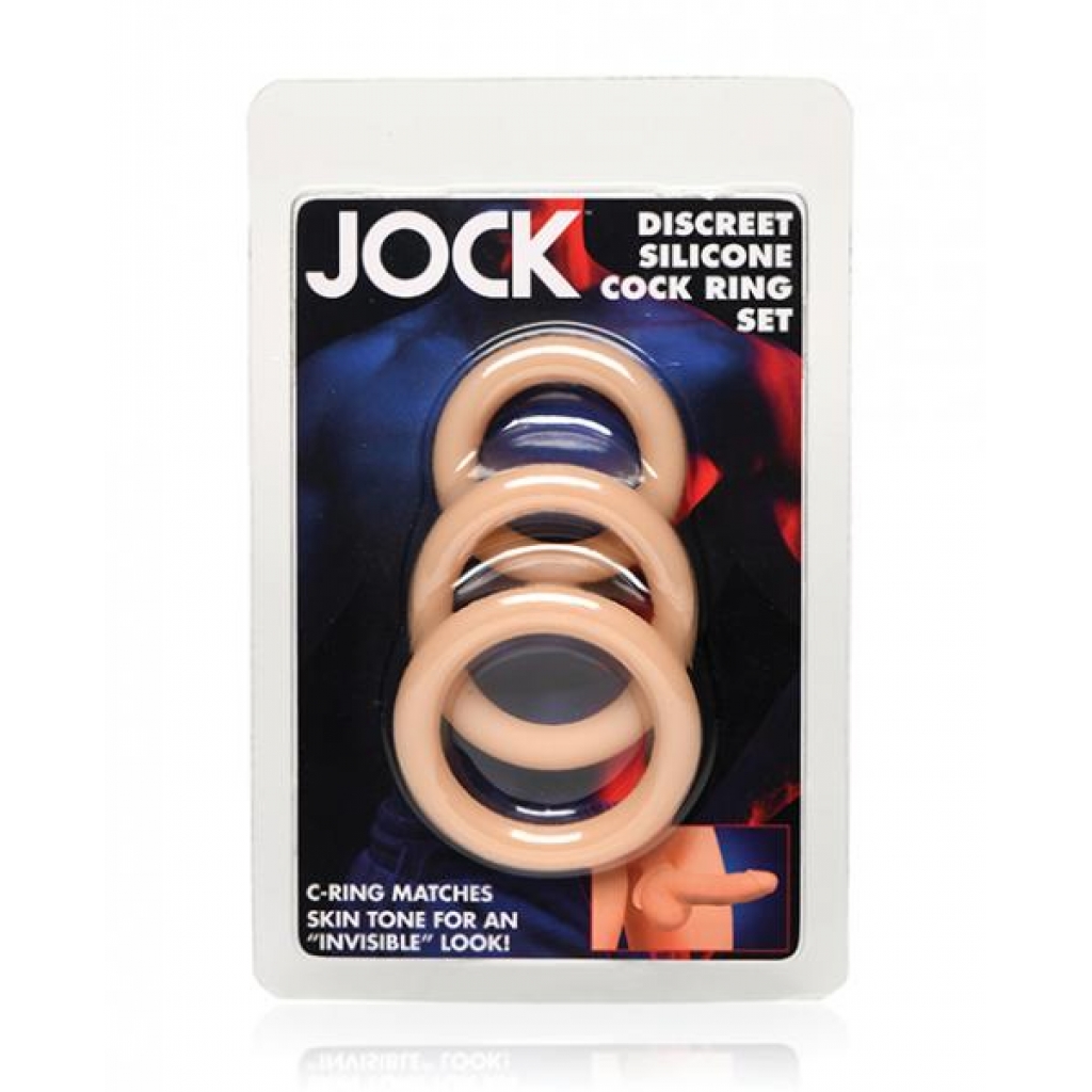 Curve Toys Jock Silicone Cock Ring Set of 3 - Light