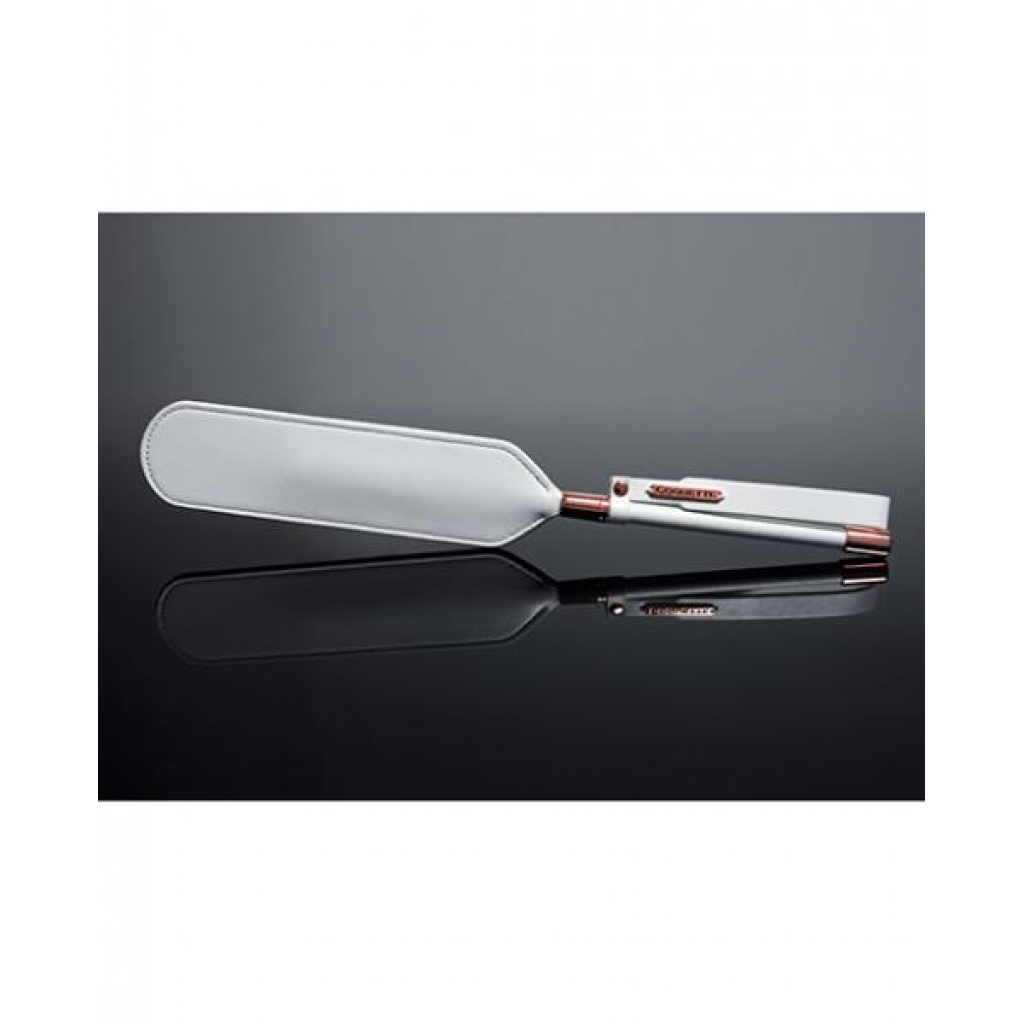 Pleasure Collection Matte Finish Paddle: Chic White/Rose Gold