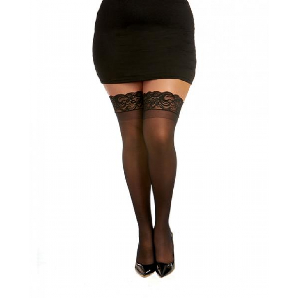 Lace Top Thigh High Stockings - Elegant Black Design