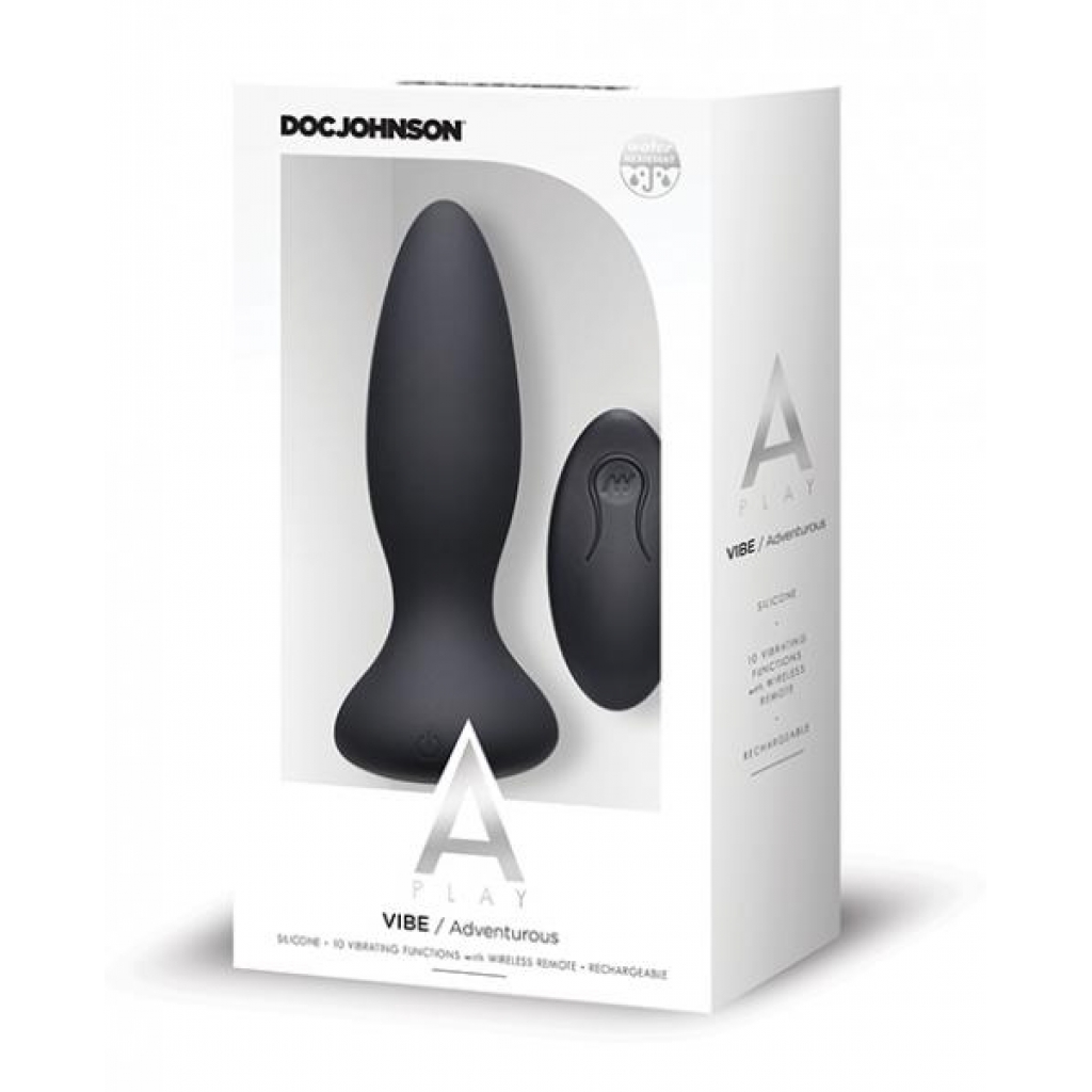 A Play Vibe Rechargeable Adventurous Anal Plug - Remote Control Black