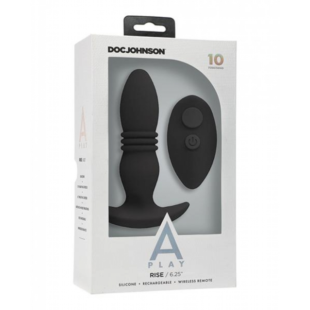 A Play Rise Rechargeable Silicone Anal Plug W/Remote - Black