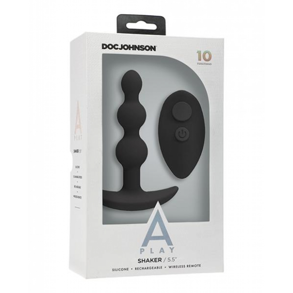 A-Play Beaded Vibe Rechargeable Anal Plug with Remote - Black