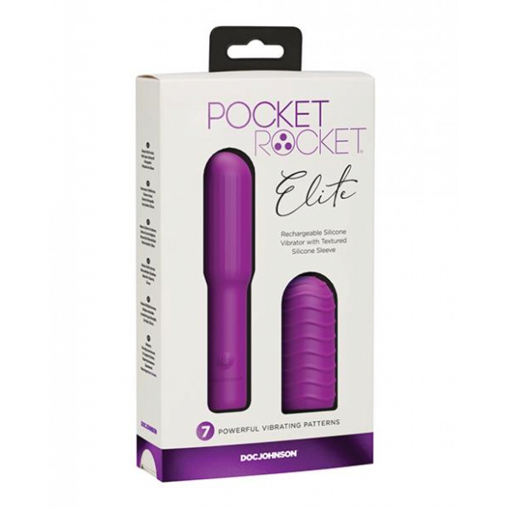 Pocket Rocket Elite Rechargeable W/removable Sleeve - Purple