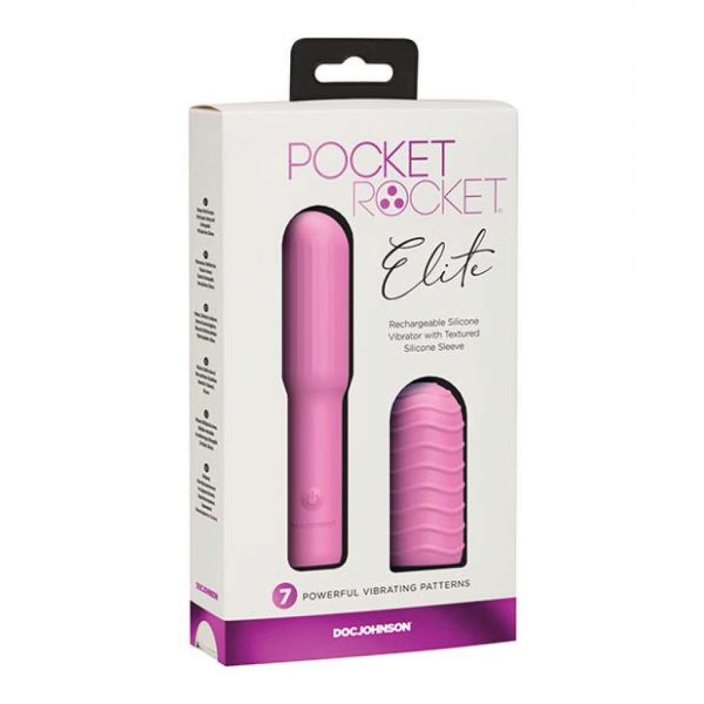 Pocket Rocket Elite Rechargeable with Removable Sleeve - Soft Pink