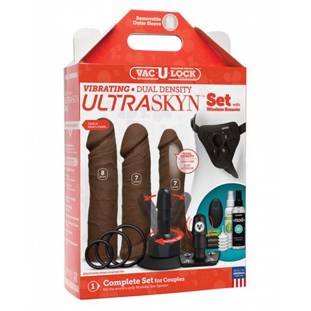 Vac-U-Lock Couples Set - Vibrating ULTRASKYN Dildo with Remote