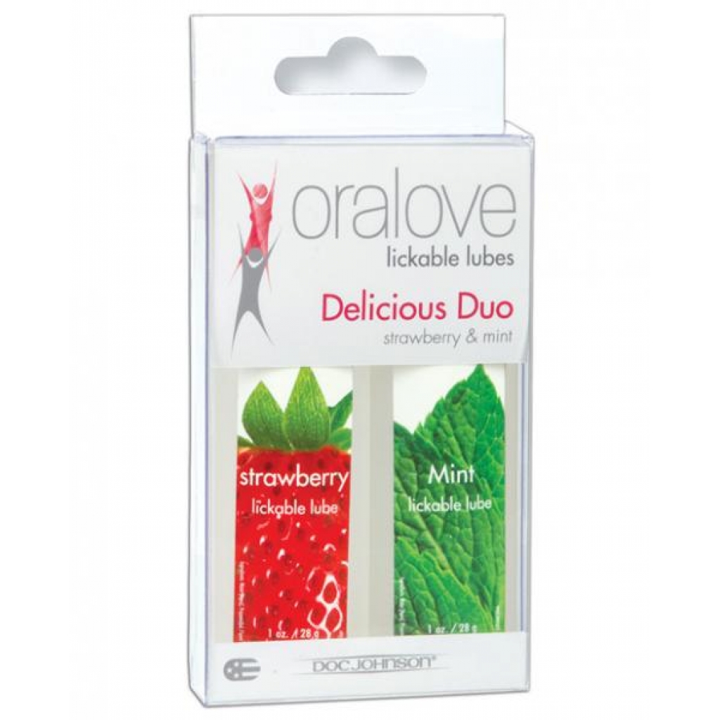 Oralove Delicious Duo Flavored Lube - Strawberry & Mint