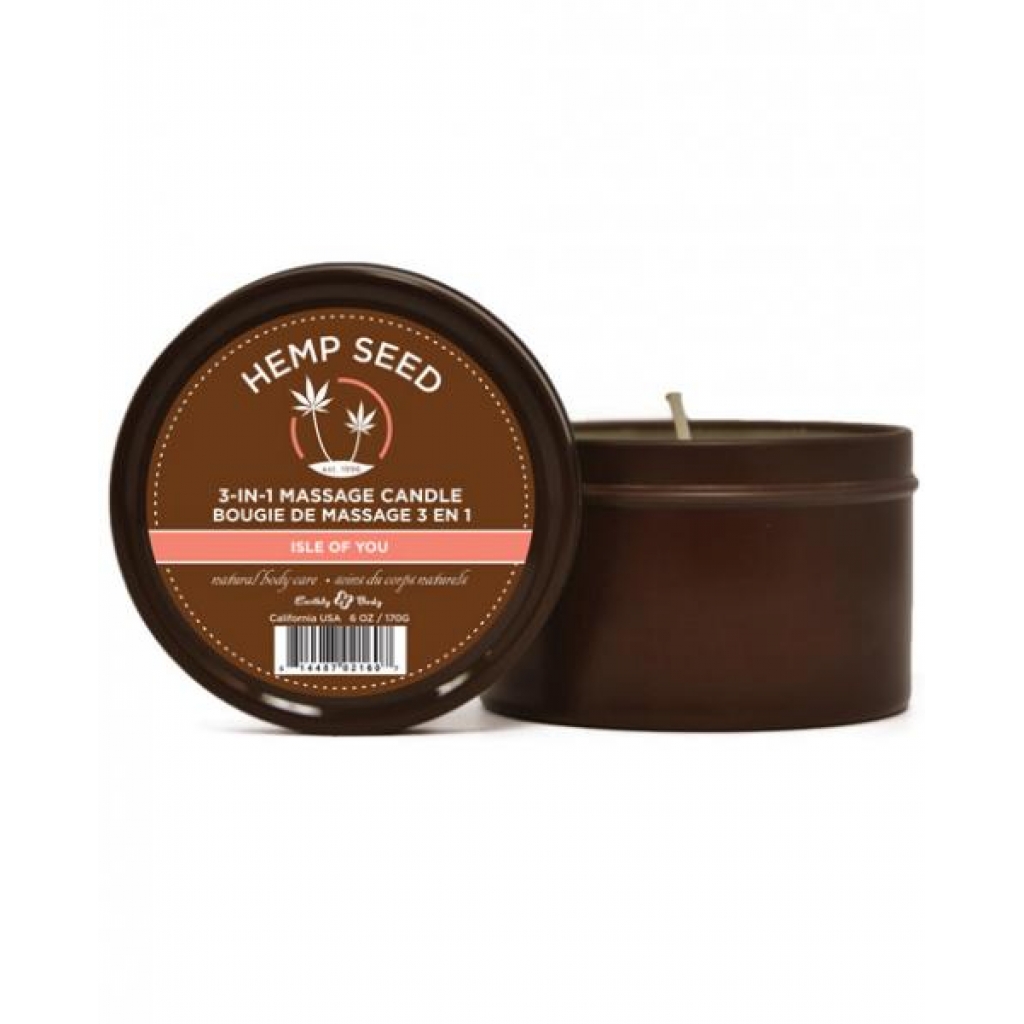 Earthly Body Round Massage Candle - Isle of You - 6oz