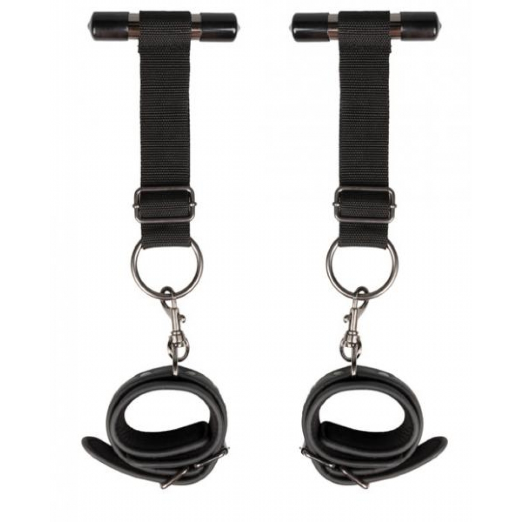 Easy Toys Door Jam Cuffs - Black Bondage Gear