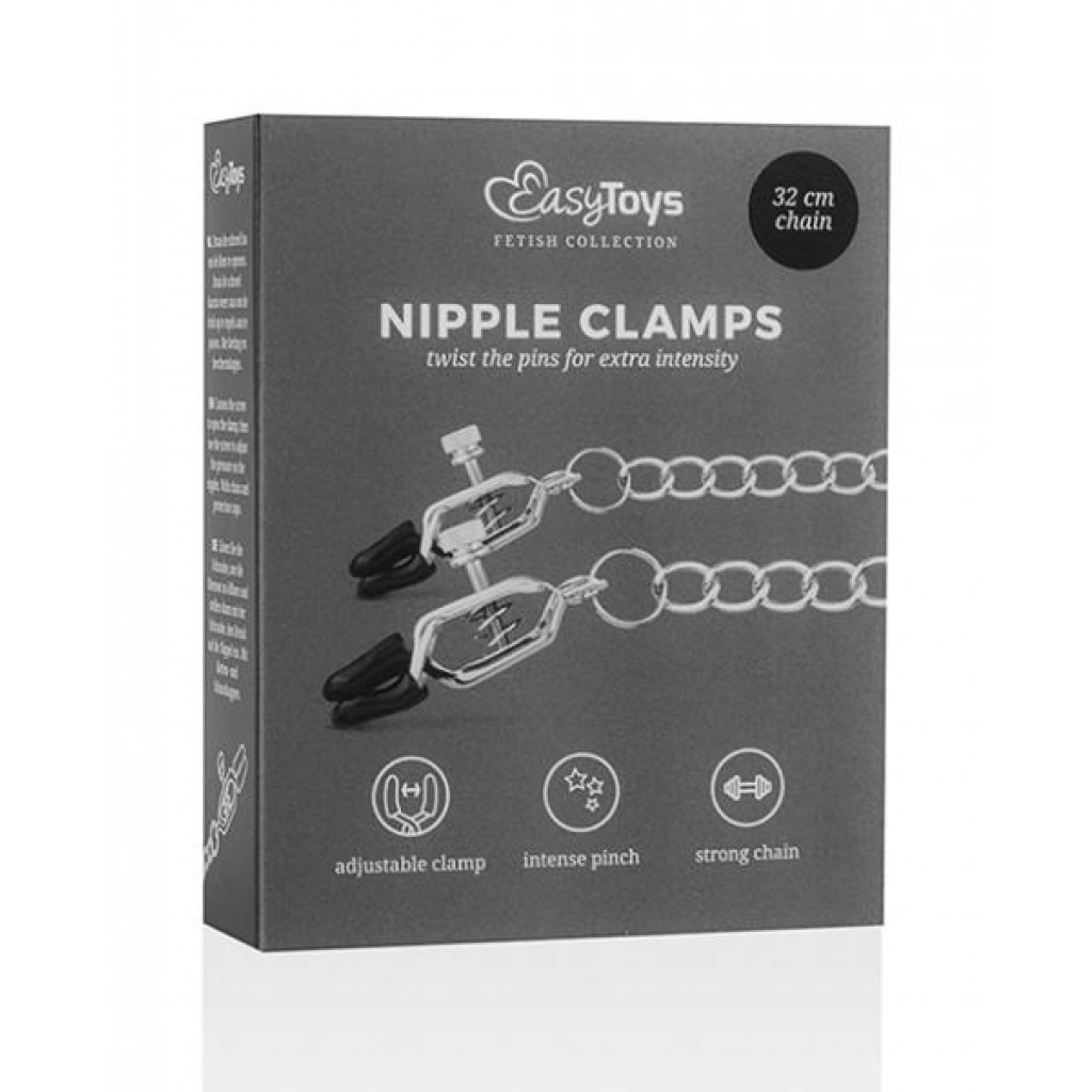 Easy Toys Big Nipple Clamps with Chain - Sensual Excitement