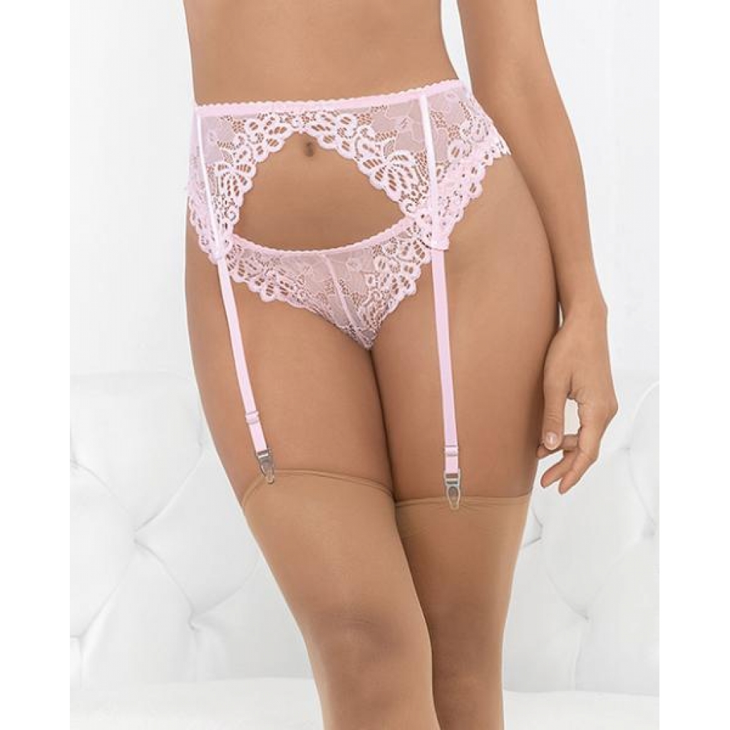 Lace Romance Garterbelt - Pink Large Size