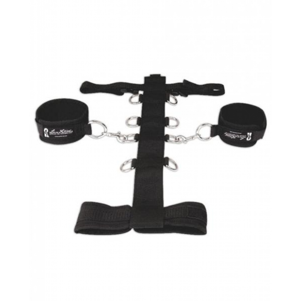 Lux Fetish 3 Piece Adjustable Neck & Wrist Restraint Set - Black