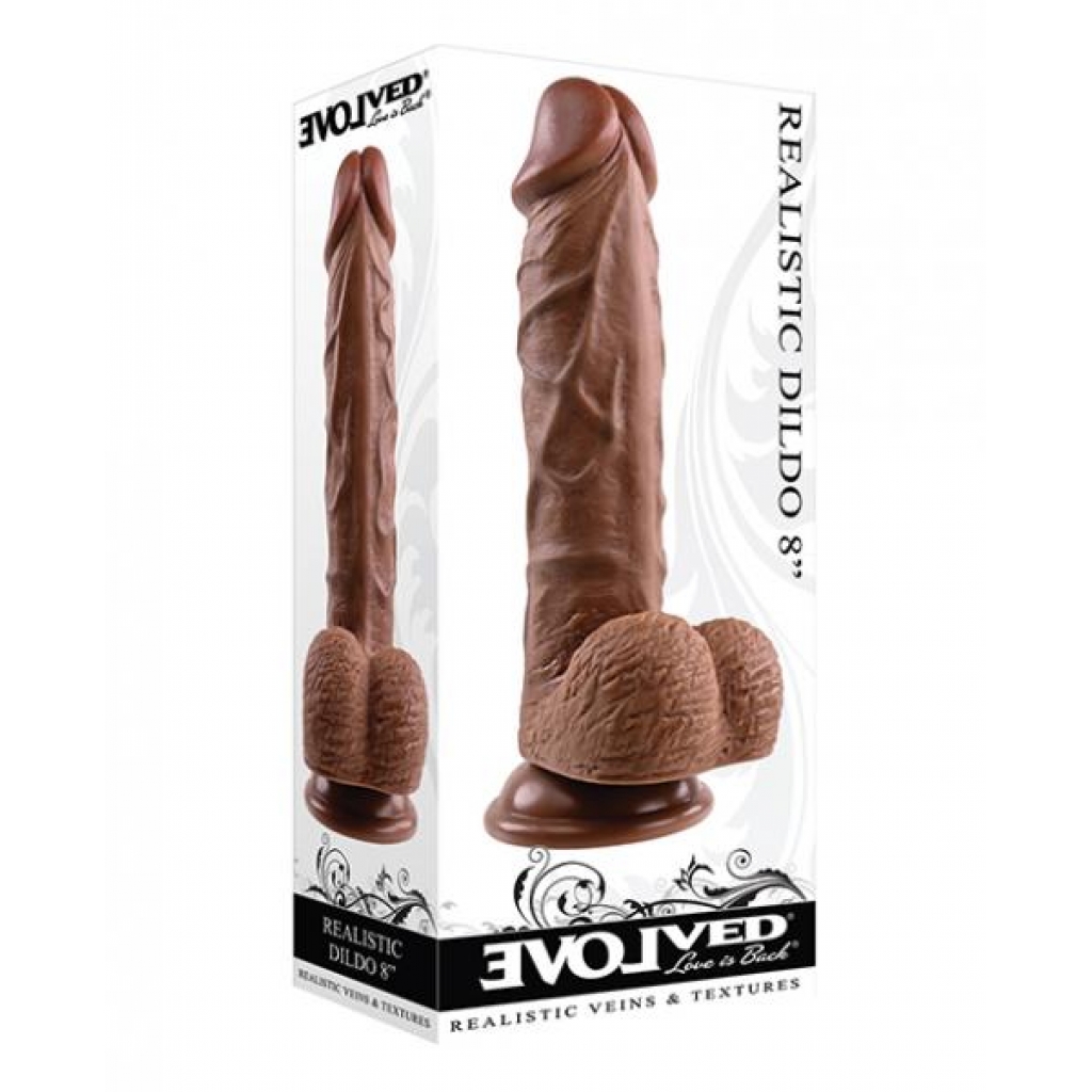 Evolved 8-Inch Realistic Dildo with Balls - Dark