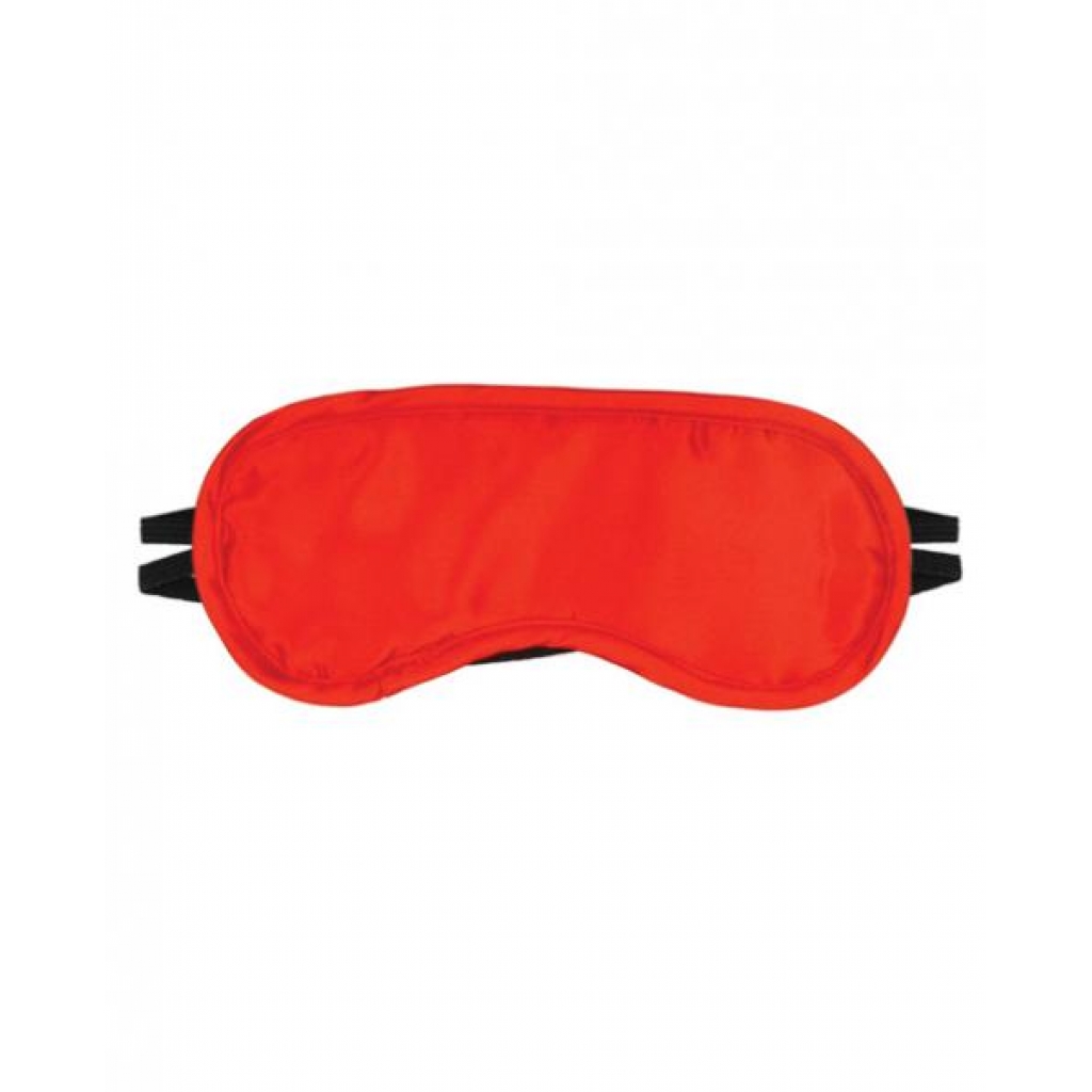 Luxurious Satin Blindfold with Dual Straps Red