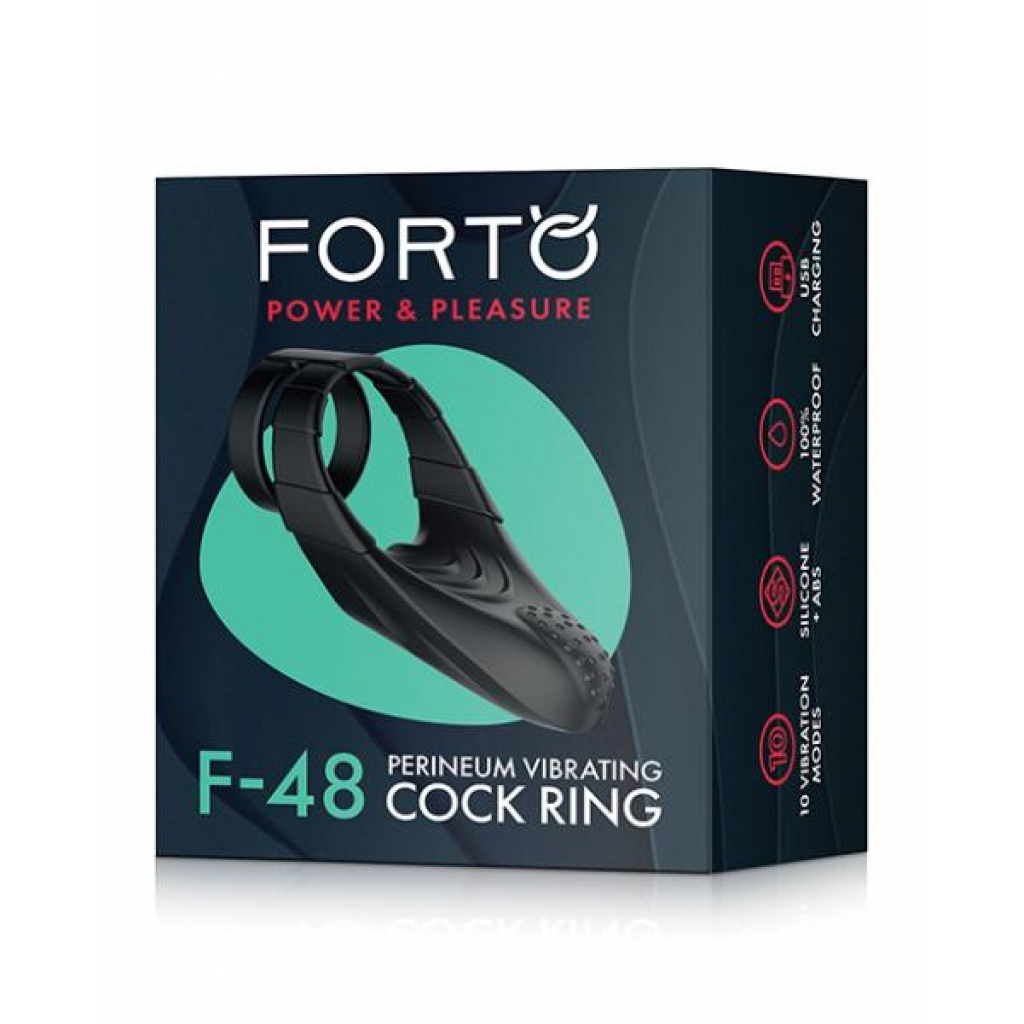 Forto F-48 Perineum Vibrating Cock Ring - Black