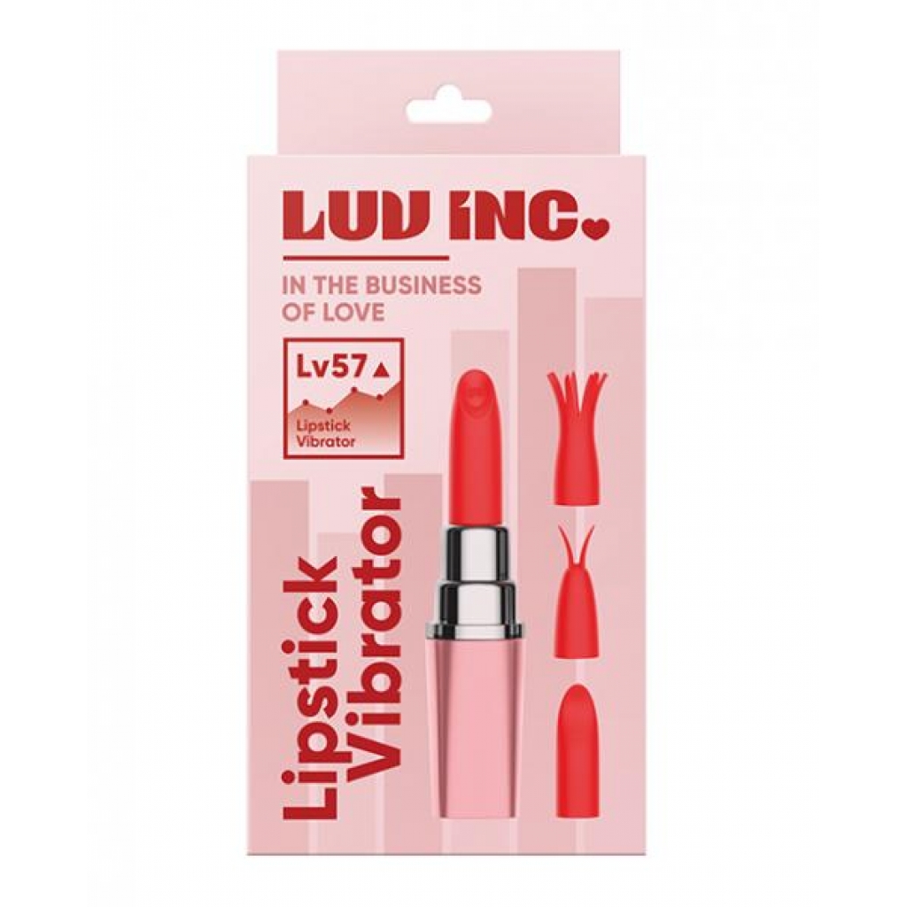 Luv Inc. Lipstick Vibrator with 4 Heads - Light Pink