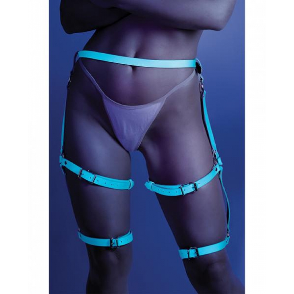 Glow Buckle Up Glow In The Dark Leg Harness - Light Blue