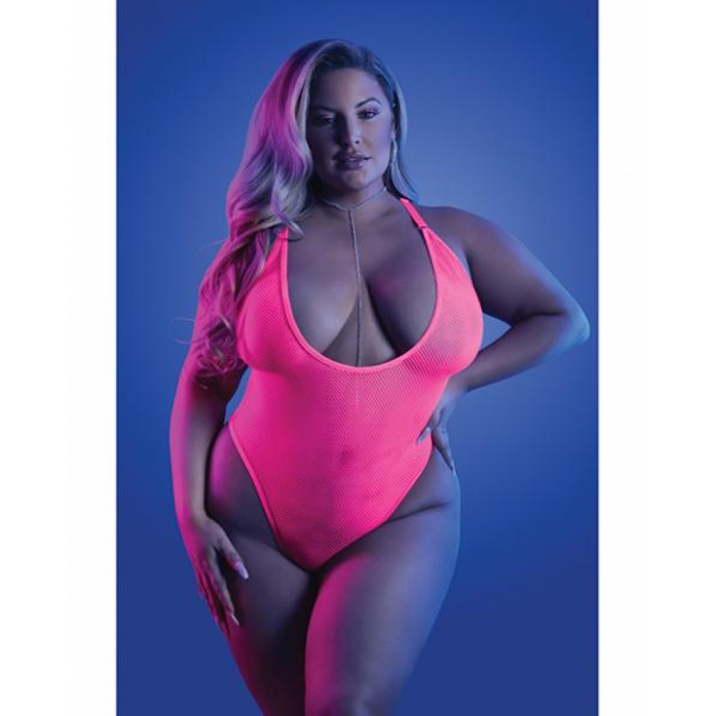 Glow Electric Haze Teddy - Neon Pink