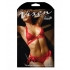 Vixen Cutout Lace Bra & Side Tie Panty in Red L/XL