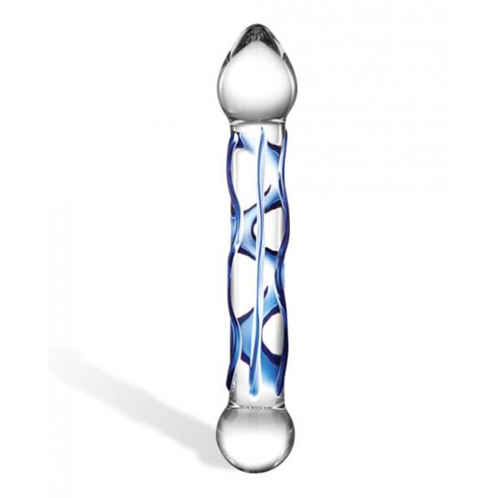 Glas 6.5 inches Tip Textured Glass Dildo - Clear