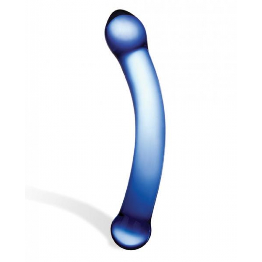 Glas 6 inches Curved G-Spot Glass Dildo - Blue