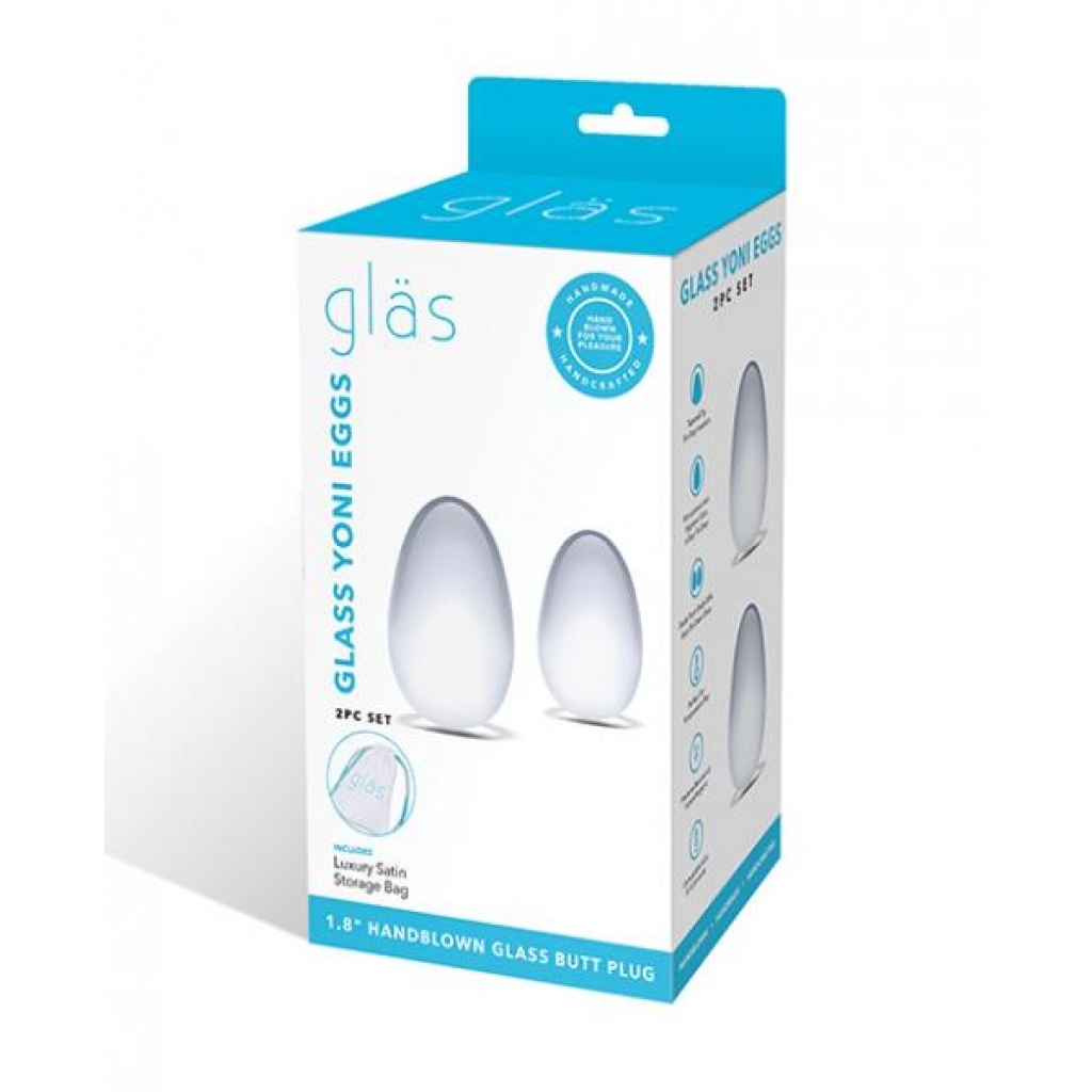 Glas 2 Pc Glass Yoni Eggs Set - Clear