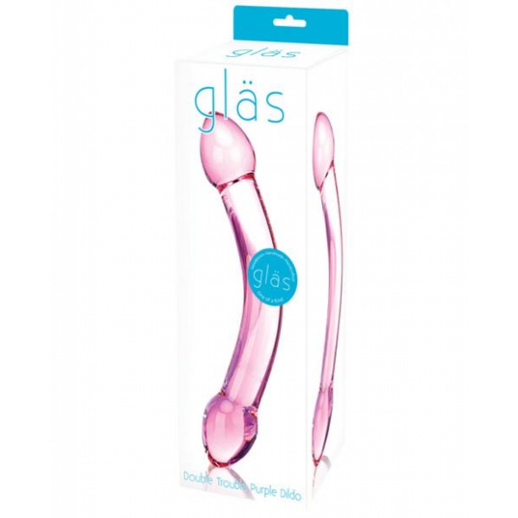 Glas Double Trouble Purple Glass Dildo