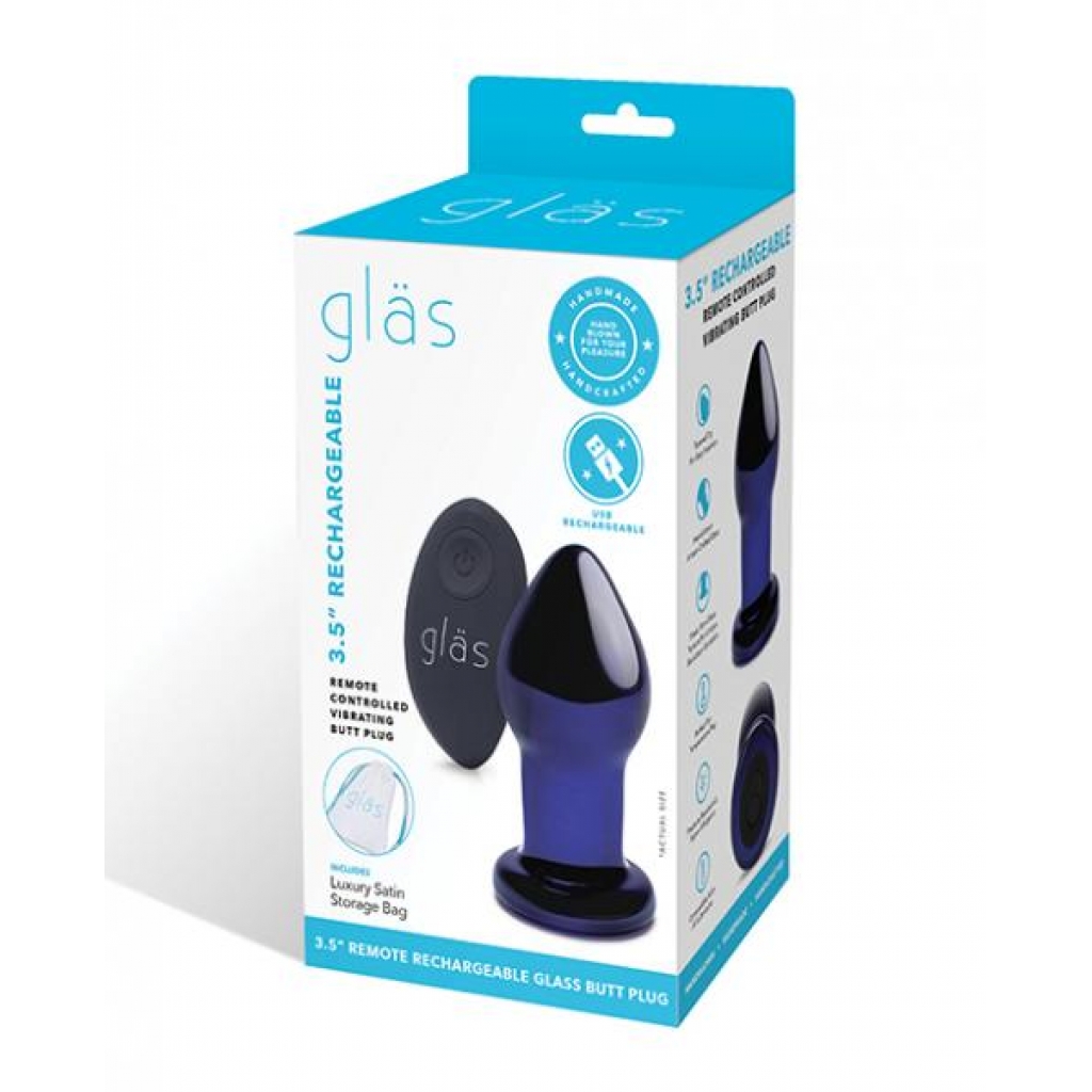 Rechargeable Vibrating Butt Plug - Blue