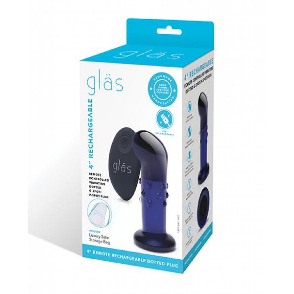 Glas Rechargeable Vibrating G-Spot/P-Spot Plug - Blue