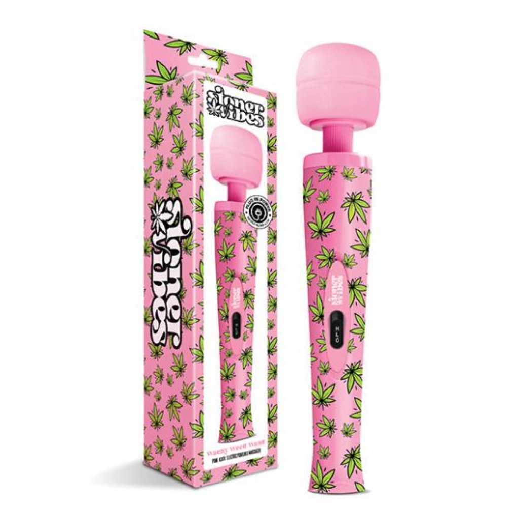 Stoner Vibes Wacky Weed Wand Massager - Pink Kush