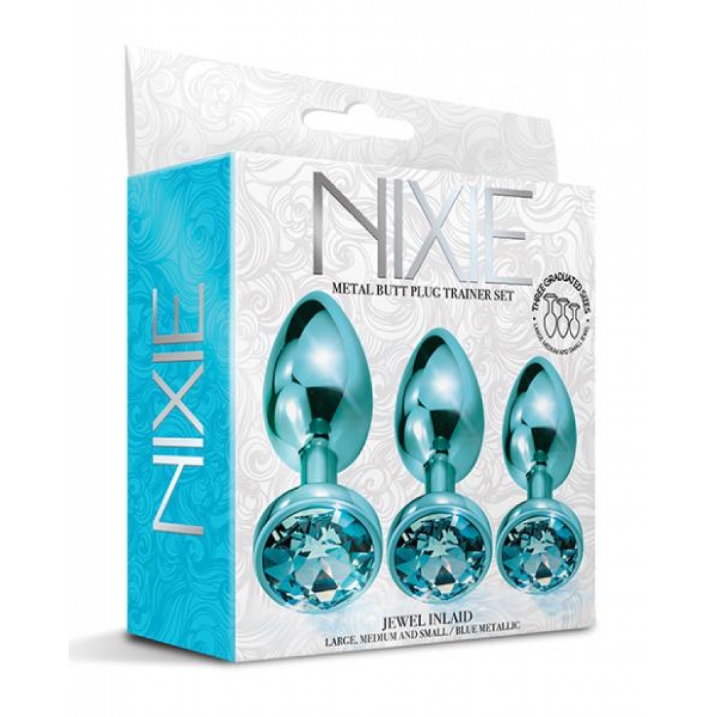 Nixie Metal Butt Plug Trainer Set - Blue Metallic