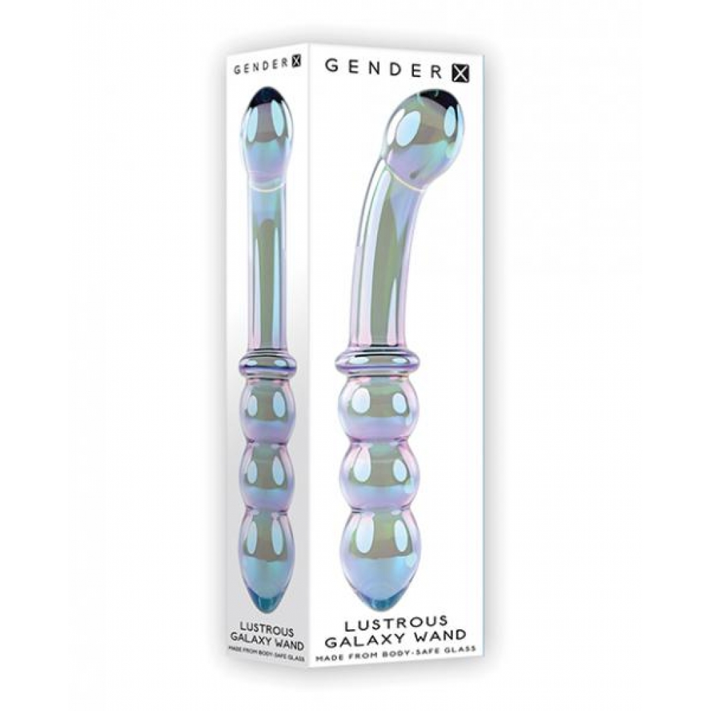 Gender X Lustrous Galaxy Wand Dual Ended Glass Massager - Green