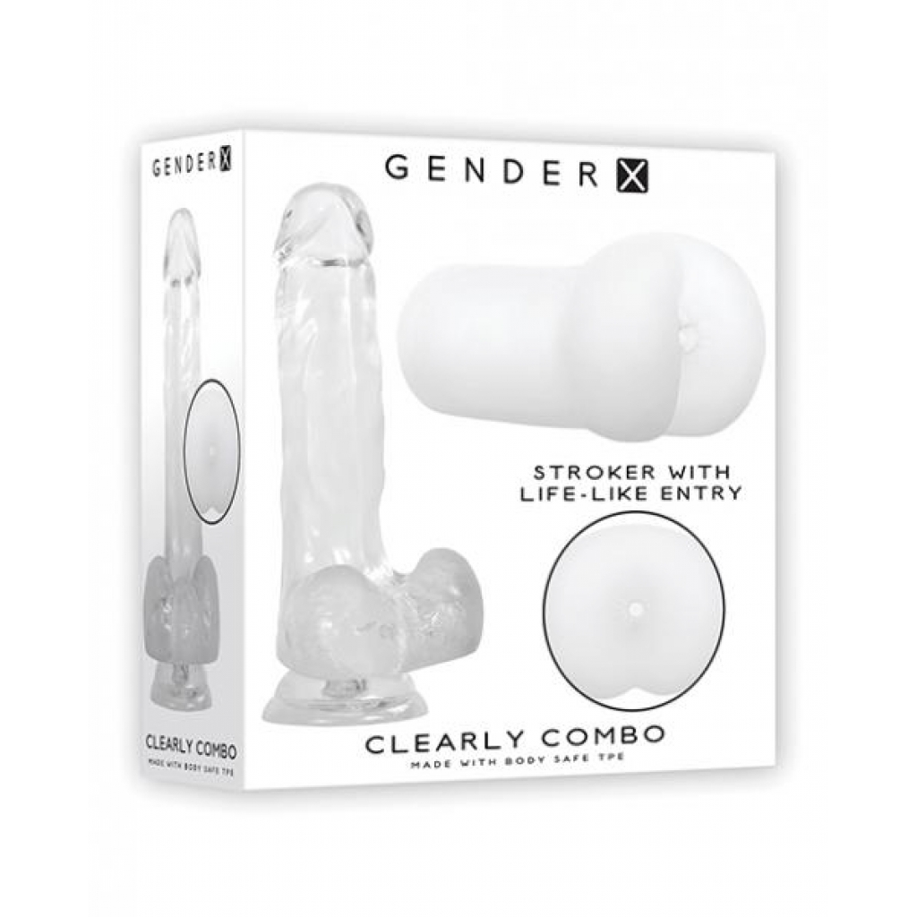 Gender X Clearly Combo - Clear Dildo & Stroker Set