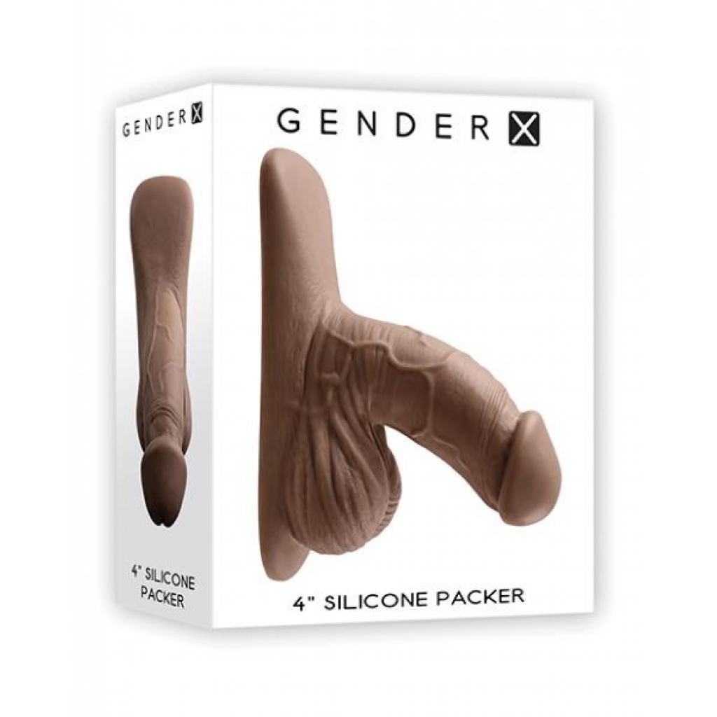 Gender X 4-Inch Realistic Silicone Packer - Dark