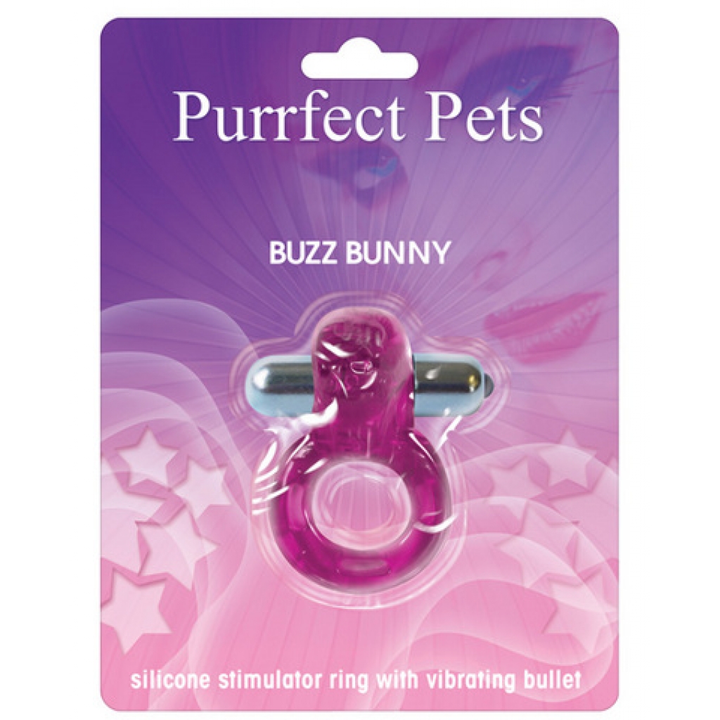 Purrfect Pet Cock Ring Clit Stimulator - Bunny Design - Purple