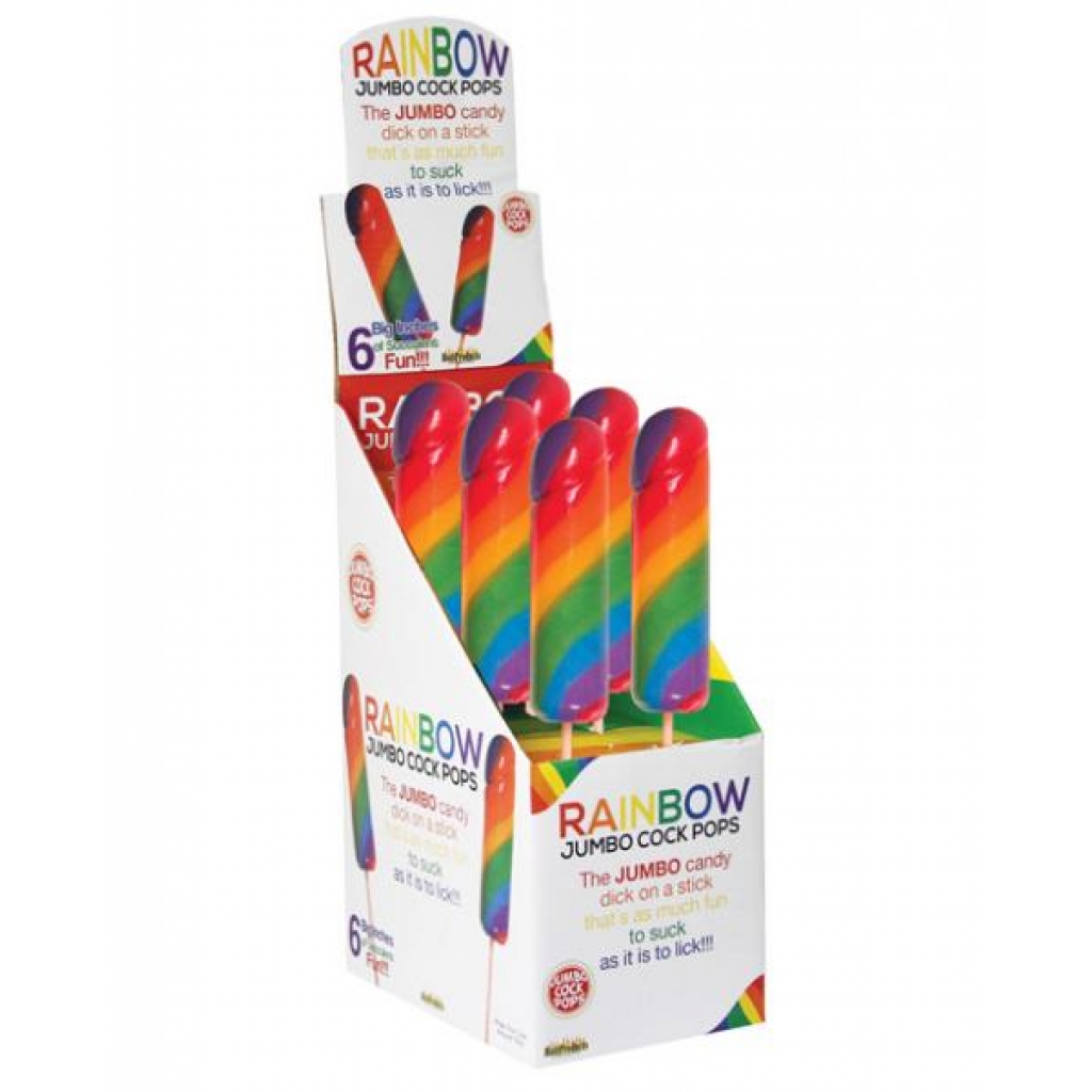 Jumbo Rainbow Cock Pops - Display Of 6