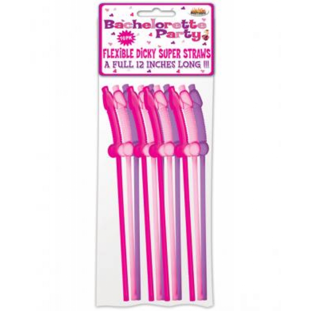 Bachelorette Party Flexy Super Straw - 10 Pack