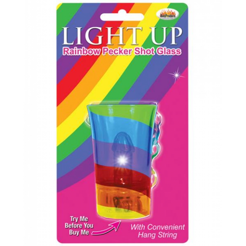 Vibrant Rainbow Light-Up Pecker Shot Glass