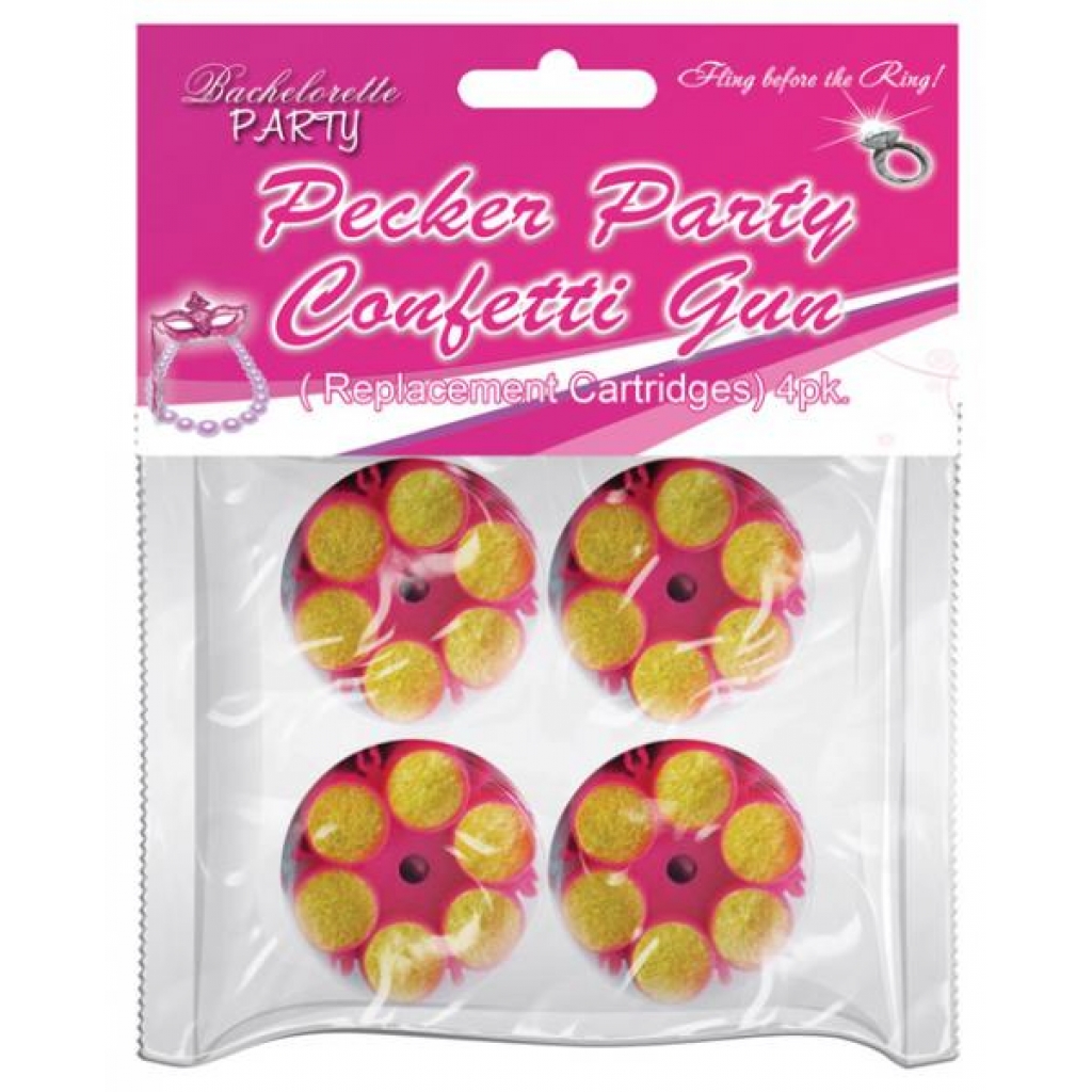 Party Pecker Confetti Refill Cartridge Pack - 4 Count