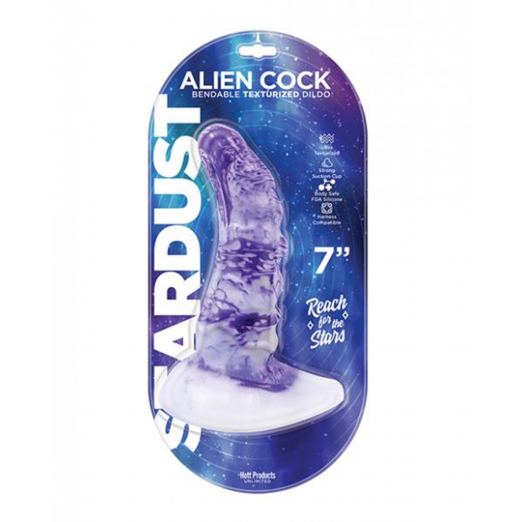 Stardust Alien Cock Silicone Textured Dildo - Purple