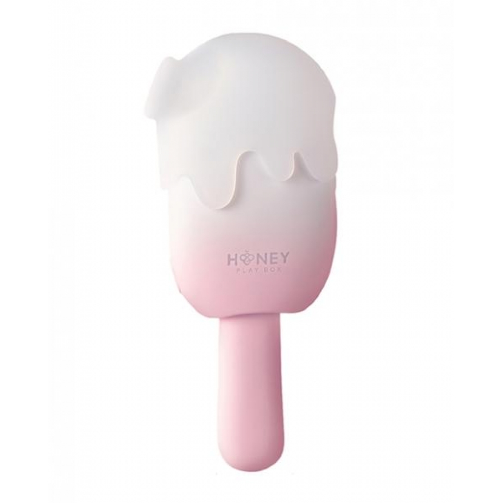 Bite Me Sucking, Tapping & Vibrating Cream Pop Stimulator - Pink/White