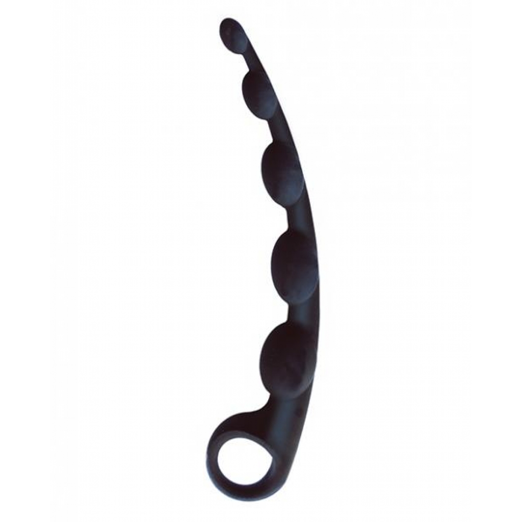 S-Curved Silicone Anal Beads - Black