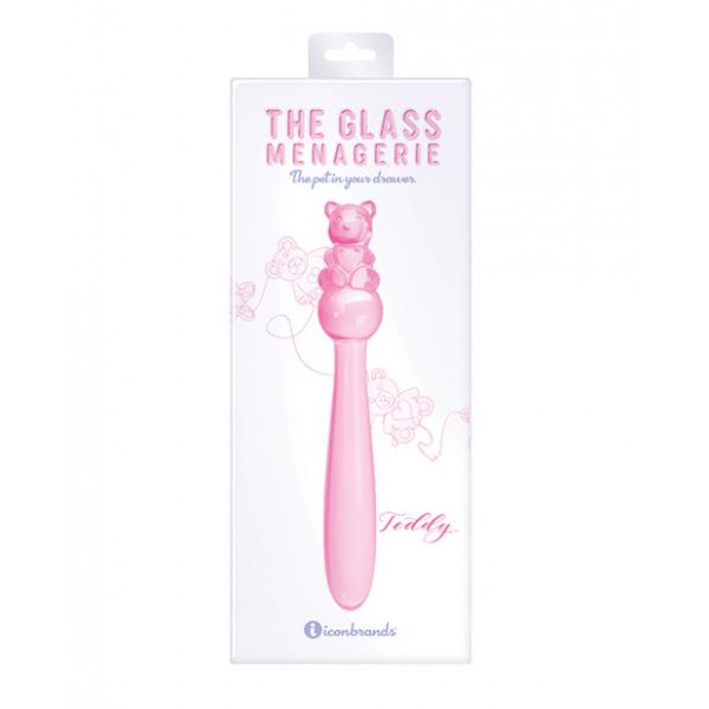 Glass Menagerie Teddy Glass Dildo - Pink