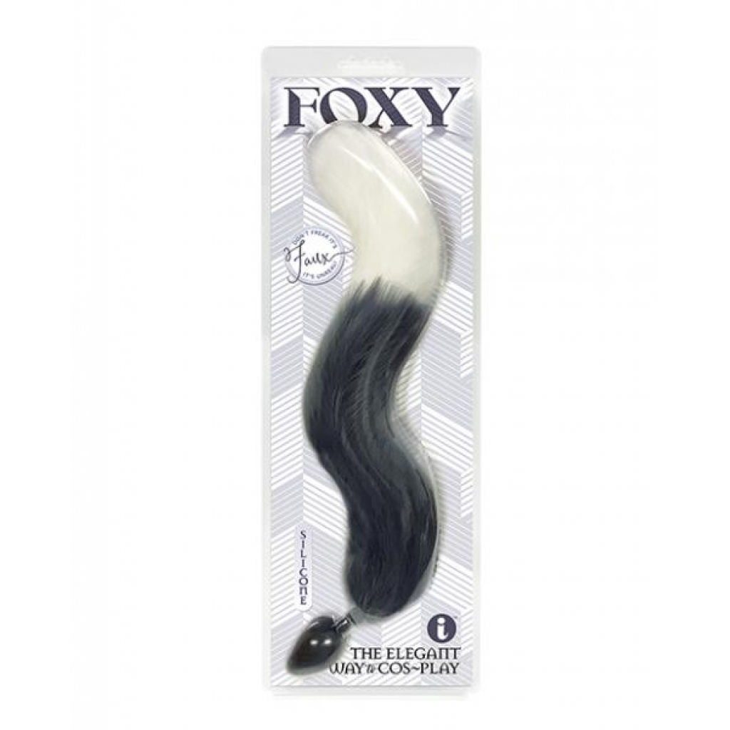 Foxy Fox Tail Silicone Butt Plug - Silver