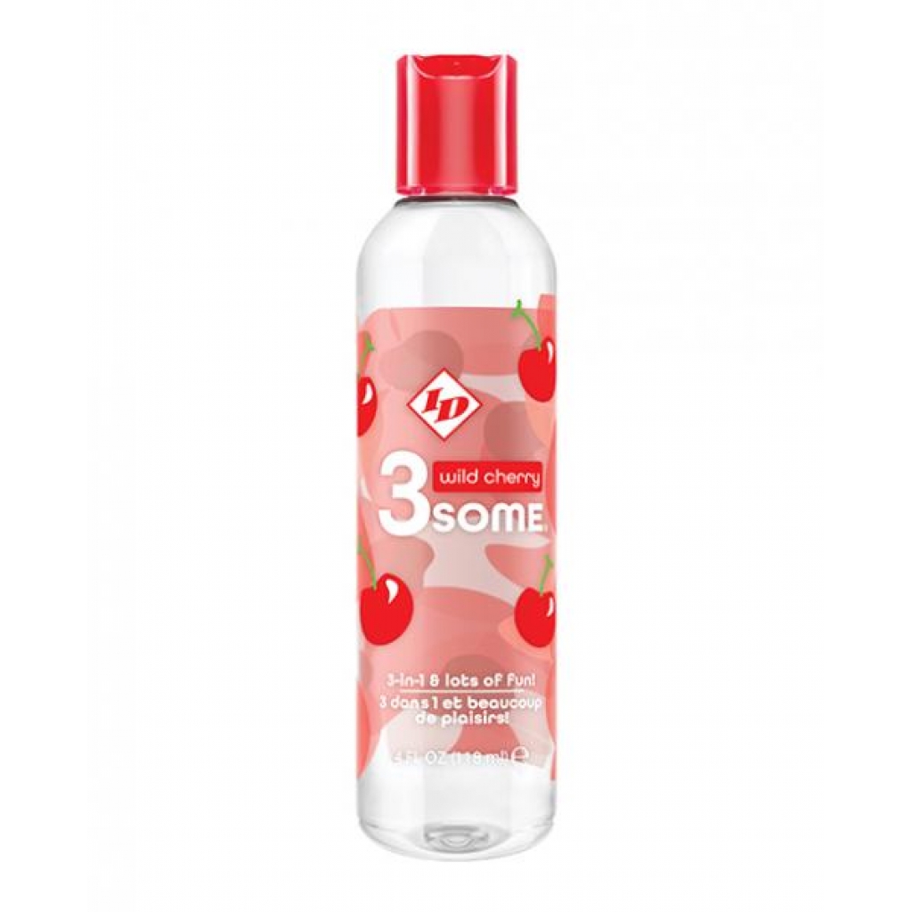 Id 3some 3 In 1 Lubricant - Wild Cherry Flavor - 4 Oz