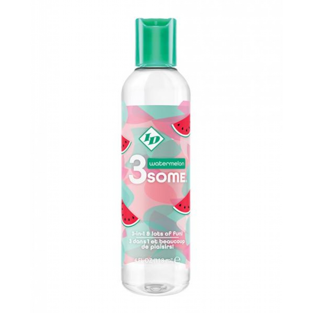 Id 3some 3-in-1 Lubricant - Watermelon Flavor 4 Oz