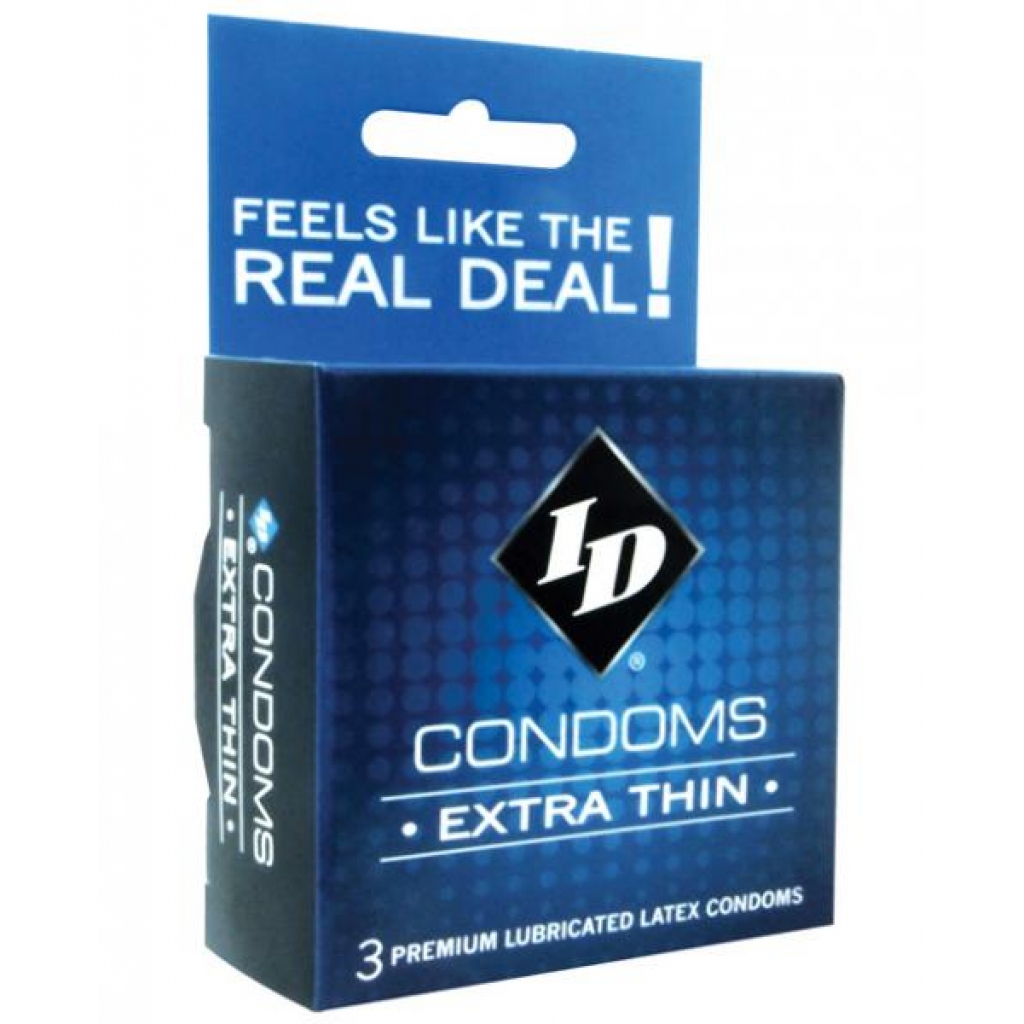 ID Extra Thin Condom 3-Pack Latex Condoms